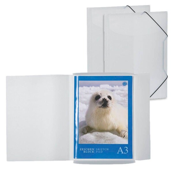 HERMA Zeichenmappen DIN A3 weiß transparent, 3 St.