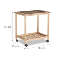 relaxdays Servierwagen braun 66,0 x 38,0 x 62,0 cm