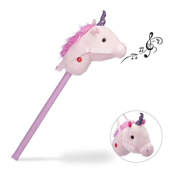 relaxdays Steckenpferd Einhorn rosa, lila, 1 St.  ( 10023852_0 )