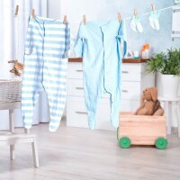 relaxdays Wäscheleine ausziehbar weiß, 1 St.