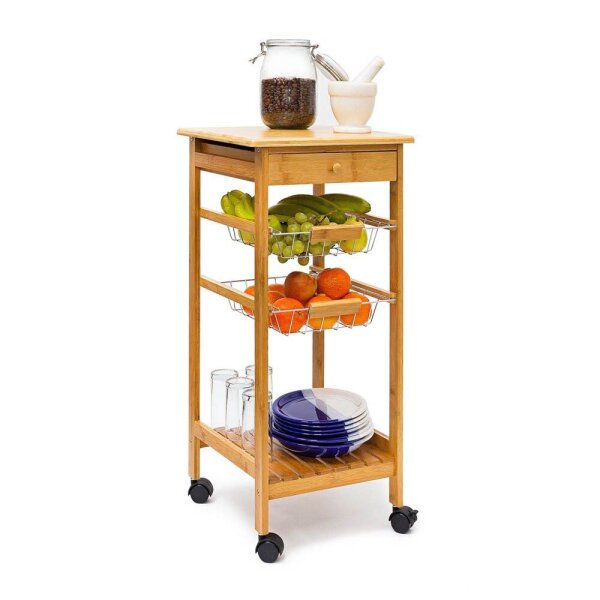 relaxdays Servierwagen JAMES S braun 37,0 x 37,0 x 80,5 cm  ( 10019165_0 )