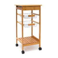 relaxdays Servierwagen JAMES S braun 37,0 x 37,0 x 80,5 cm