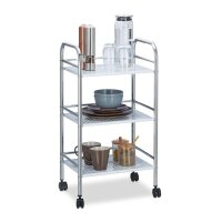 relaxdays Etagenwagen silber 40,5 x 31,0 x 75,0 cm