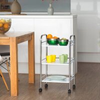 relaxdays Etagenwagen silber 40,5 x 31,0 x 75,0 cm