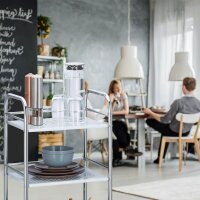 relaxdays Etagenwagen silber 40,5 x 31,0 x 75,0 cm