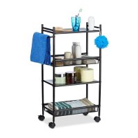 relaxdays Etagenwagen schwarz 50,0 x 25,0 x 81,0 cm