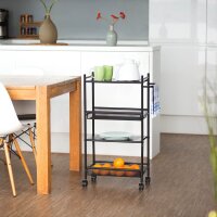 relaxdays Etagenwagen schwarz 50,0 x 25,0 x 81,0 cm