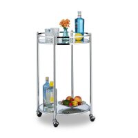 relaxdays Servierwagen silber 50,0 x 50,0 x 75,0 cm