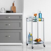 relaxdays Servierwagen silber 50,0 x 50,0 x 75,0 cm