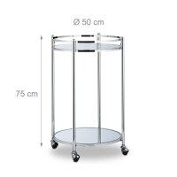 relaxdays Servierwagen silber 50,0 x 50,0 x 75,0 cm