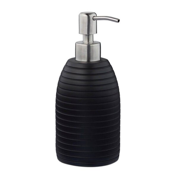 relaxdays Seifenspender 10031053_46 schwarz Polyresin 300,0 ml, 1 St.