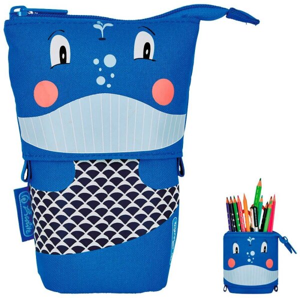 herlitz Stiftehalter Whale blau Kunststoff 14,0 x 7,5 x 18,5 cm