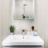 relaxdays Badaccessoires-Set weiß/braun, 1 Set