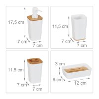 relaxdays Badaccessoires-Set weiß/braun, 1 Set