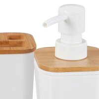 relaxdays Badaccessoires-Set weiß/braun, 1 Set