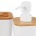 relaxdays Badaccessoires-Set weiß/braun, 1 Set