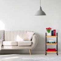 relaxdays Servierwagen braun, schwarz 37,0 x 34,0 x 69,5 cm