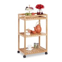 relaxdays Servierwagen braun 47,0 x 32,5 x 77,0 cm