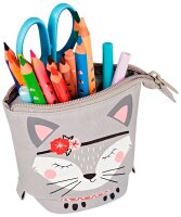 herlitz Stiftehalter Kitty grau Kunststoff 14,0 x 7,5 x 18,5 cm
