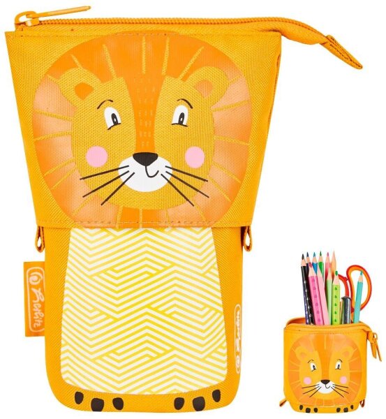 herlitz Stiftehalter Lion gelb Kunststoff 14,0 x 7,5 x 18,5 cm