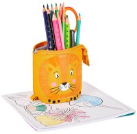 herlitz Stiftehalter Lion gelb Kunststoff 14,0 x 7,5 x 18,5 cm