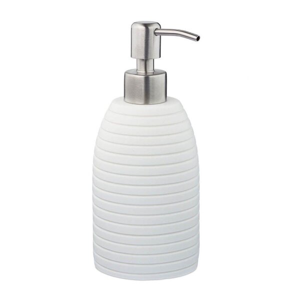 relaxdays Seifenspender 10031053_49 weiß Polyresin 300,0 ml, 1 St.