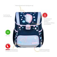 herlitz Schulranzen-Set Loop Plus Unicorn Dreams Kunstfaser grün