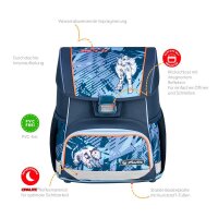 herlitz Schulranzen-Set Loop Plus TechMech Kunstfaser grün