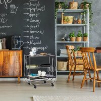 relaxdays Servierwagen schwarz 68,0 x 40,5 x 68,5 cm
