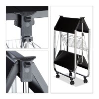 relaxdays Servierwagen schwarz 68,0 x 40,5 x 68,5 cm
