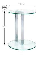 HAKU Möbel Beistelltisch rund Glas transparent 40,0 x 40,0 x 50,0 cm, 1 St.