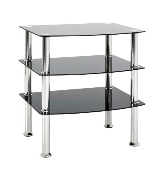 HAKU Möbel Beistelltisch rechteckig Glas schwarz 54,0 x 45,0 x 59,0 cm, 1 St.