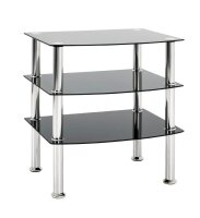HAKU Möbel Beistelltisch rechteckig Glas schwarz...