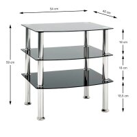 HAKU Möbel Beistelltisch rechteckig Glas schwarz...