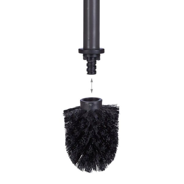 relaxdays Ersatzbürstenköpfe schwarz Kunststoff Innengewinde: 9,5 mm, 5 St.