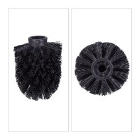 relaxdays Ersatzbürstenköpfe schwarz Kunststoff Innengewinde: 9,5 mm, 5 St.