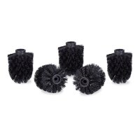 relaxdays Ersatzbürstenköpfe schwarz Kunststoff Innengewinde: 9,5 mm, 5 St.