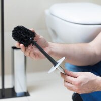 relaxdays Ersatzbürstenköpfe schwarz Kunststoff Innengewinde: 9,5 mm, 5 St.
