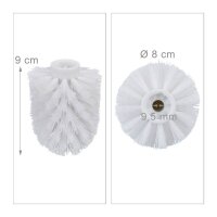 relaxdays Ersatzbürstenköpfe weiß Kunststoff Innengewinde: 9,5 mm, 5 St.