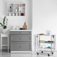 relaxdays Servierwagen weiß 68,0 x 40,5 x 68,5 cm