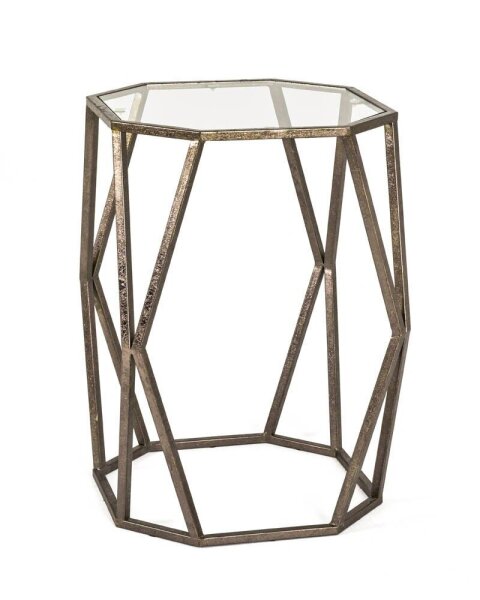 HAKU Möbel Beistelltisch achteckig Glas bronze 37,0 x 37,0 x 50,0 cm, 1 St.