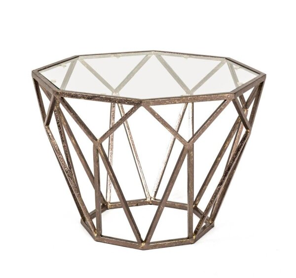 HAKU Möbel Beistelltisch achteckig Glas bronze 55,0 x 55,0 x 38,0 cm, 1 St.