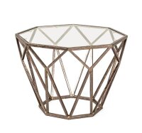 HAKU Möbel Beistelltisch achteckig Glas bronze 55,0...