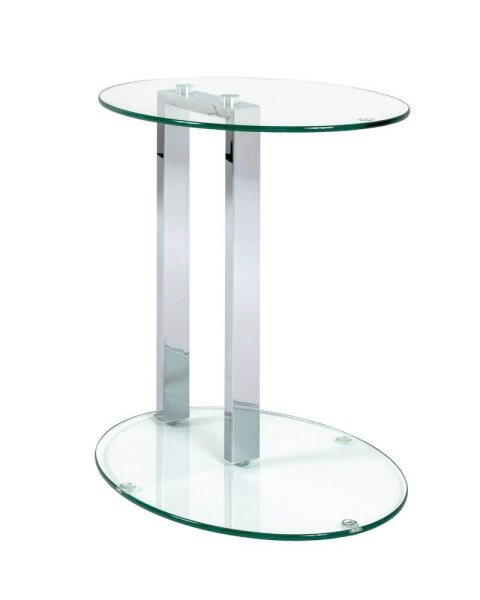HAKU Möbel Beistelltisch oval Glas transparent 45,0 x 35,0 x 50,0 cm, 1 St.