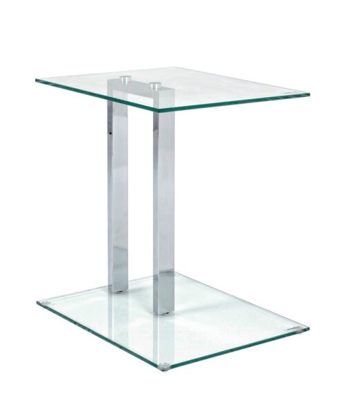 HAKU Möbel Beistelltisch rechteckig Glas transparent 45,0 x 35,0 x 50,0 cm, 1 St.