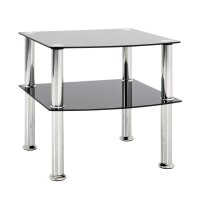 HAKU Möbel Beistelltisch rechteckig Glas schwarz...