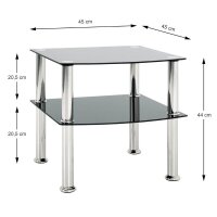 HAKU Möbel Beistelltisch rechteckig Glas schwarz...