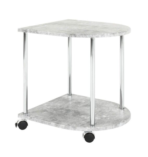 HAKU Möbel Beistelltisch Bogenform MDF-Platte Betonoptik 42,0 x 40,0 x 45,0 cm, 1 St.