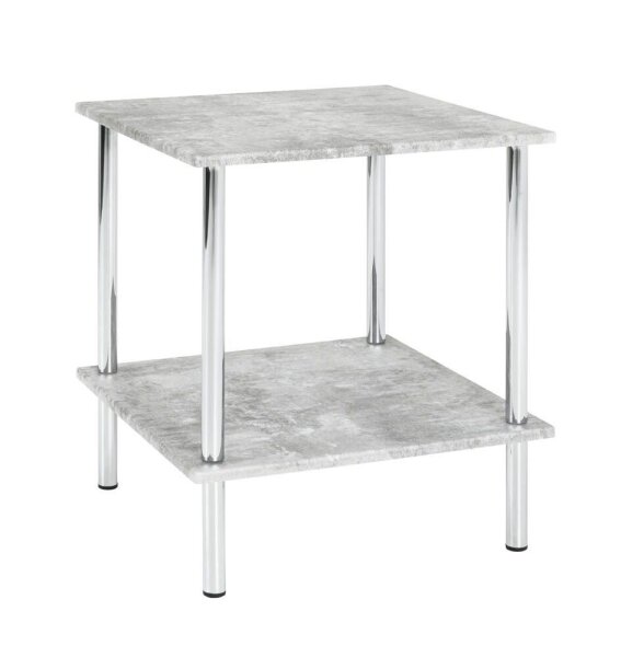 HAKU Möbel Beistelltisch quadratisch MDF-Platte Betonoptik 39,0 x 39,0 x 45,0 cm, 1 St.