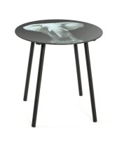 HAKU Möbel Beistelltisch rund Glas schwarz 40,0 x...
